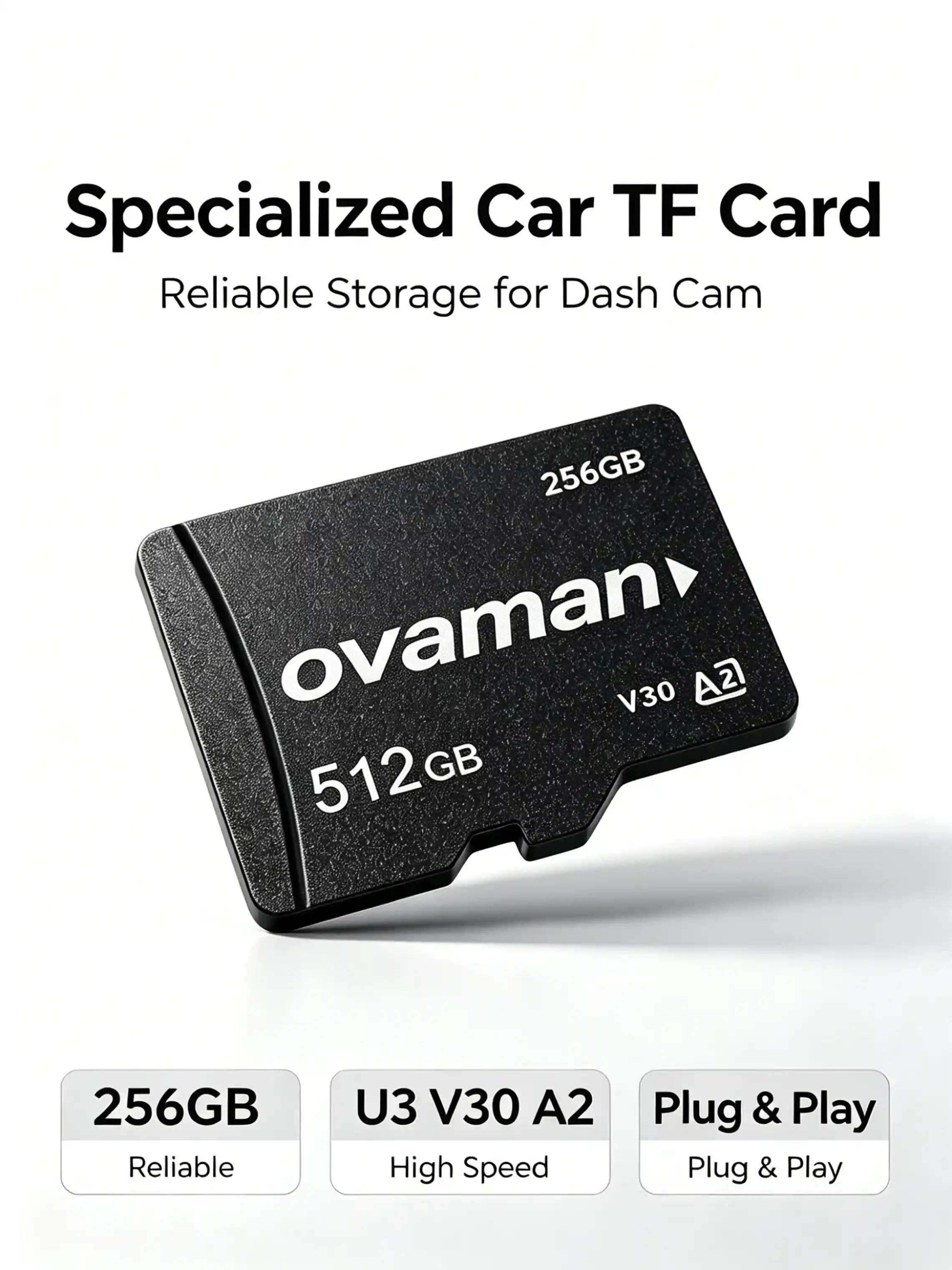 OVAMAN 256GB Micro SD Card – High-Speed, High-Capacity Storage for Your Dash Cam