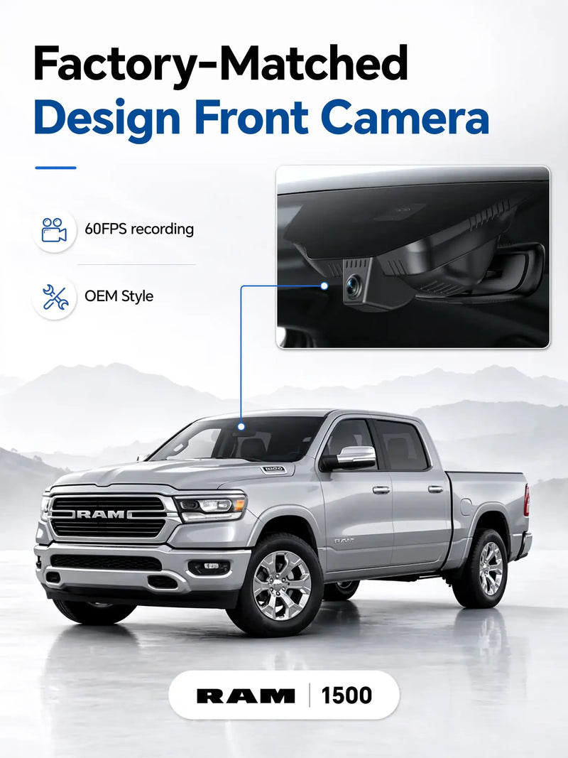ovaman OEM‑Style Streaming Rearview Mirror with Dash Cam for RAM 1500-3