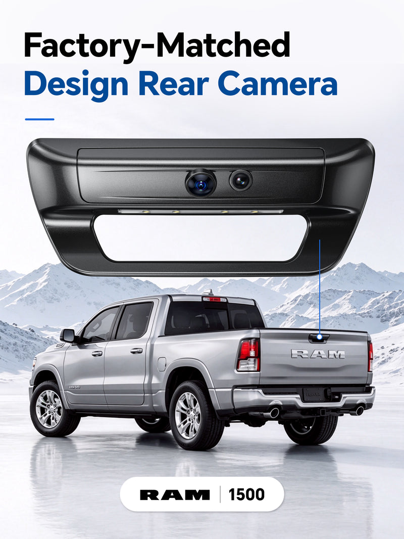 ovaman OEM‑Style Streaming Rearview Mirror with Dash Cam for RAM 1500 – 60fps Dual Recording-4