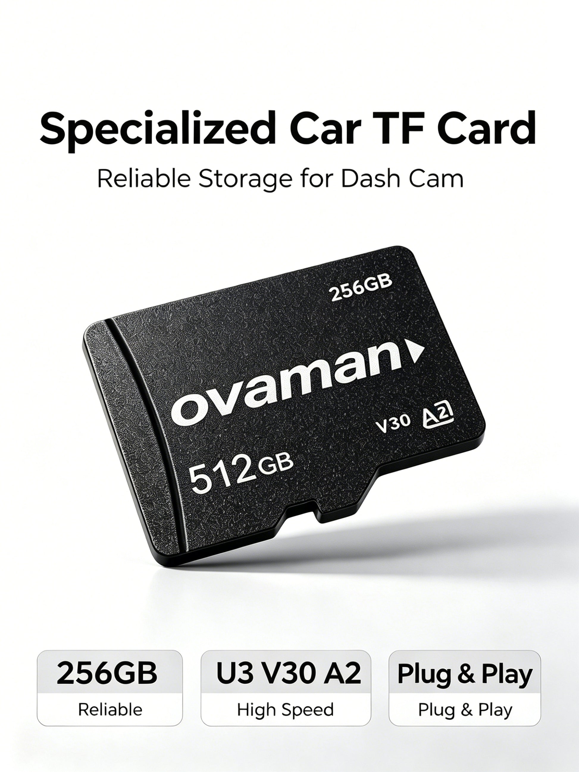 OVAMAN 256GB Micro SD Card – High-Speed, High-Capacity Storage for Your Dash Cam-1