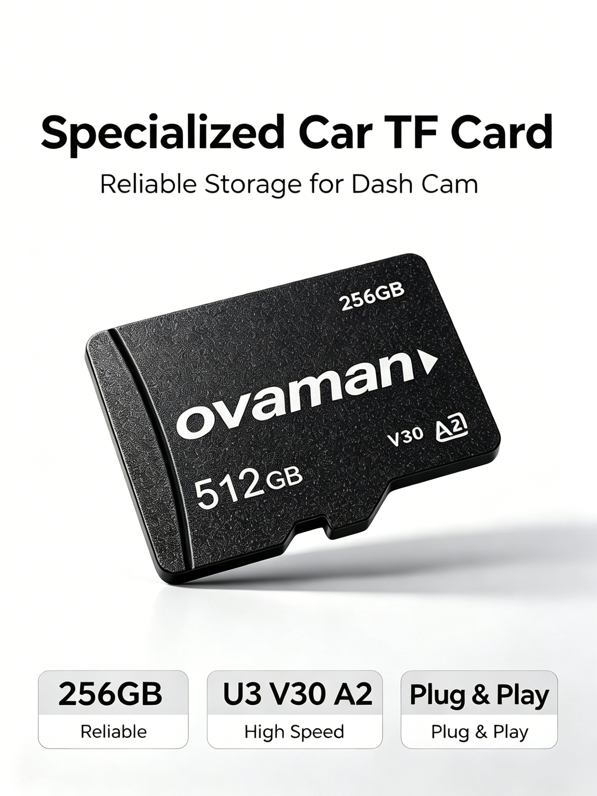 OVAMAN 256GB Micro SD Card – High-Speed, High-Capacity Storage for Your Dash Cam